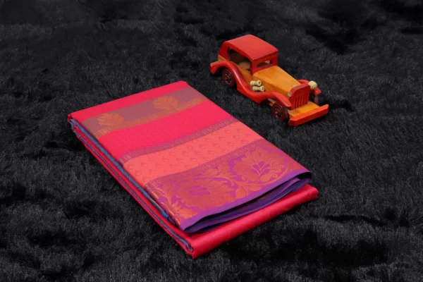 Red pink 3DSILK SAREE