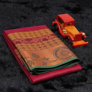 Wine Red 3DSILK SAREE