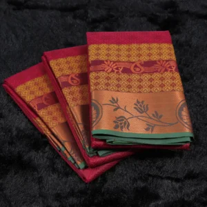 Wine Red 3DSILK SAREE