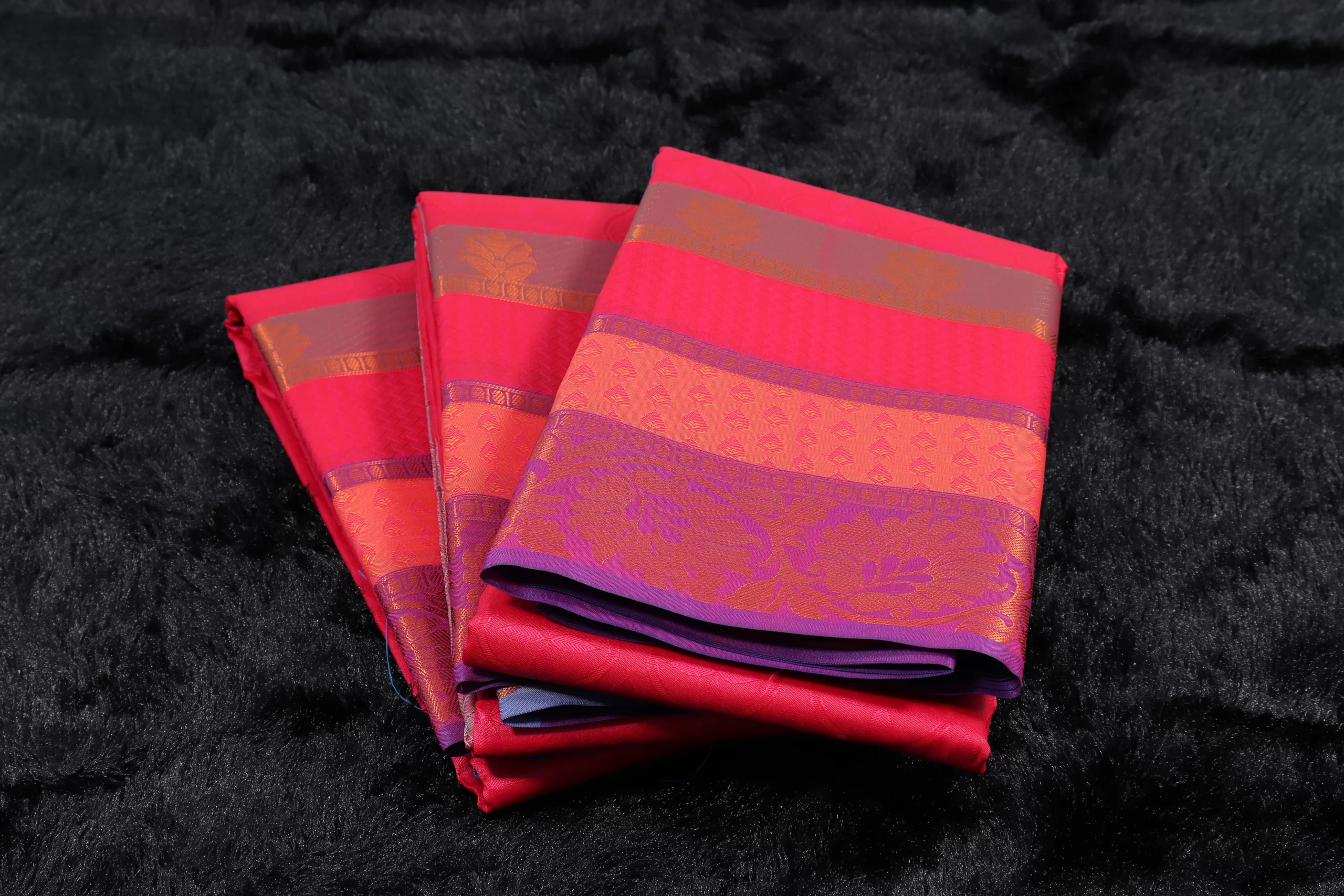 Red pink 3DSILK SAREE