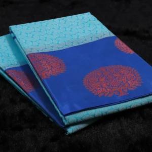 Fountain Blue Kora Silk Saree