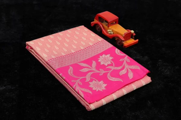 Pink Lemonade Kora Silk Saree