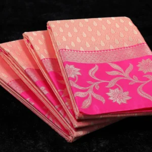 Pink Lemonade Kora Silk Saree