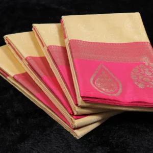 Cerise Pink Kora Silk Saree