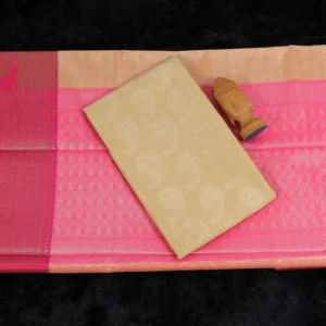 Cerise Pink Kora Silk Saree