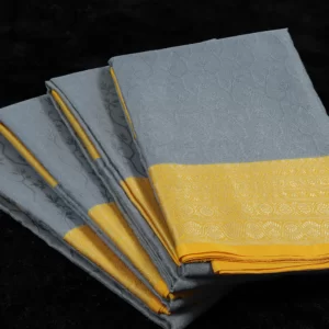 Steel Grey Kora Silk Saree