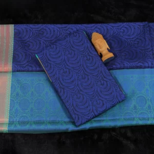 Dusky Blue Kora Silk Saree